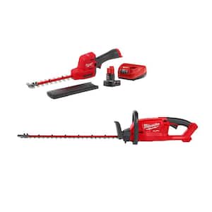 M12 FUEL 8 in. 12V Lithium-Ion Brushless Cordless Hedge Trimmer Kit with M18 FUEL 24 in. Hedge Trimmer (2-Tool)