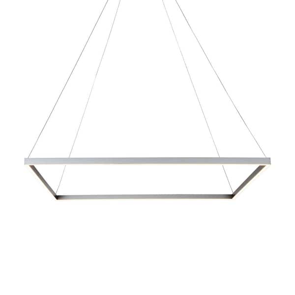 VONN Lighting Atria Square 39 in. 62-Watt Silver ETL Certified Integrated LED Chandelier Hanging Pendant Light Height Adjustable