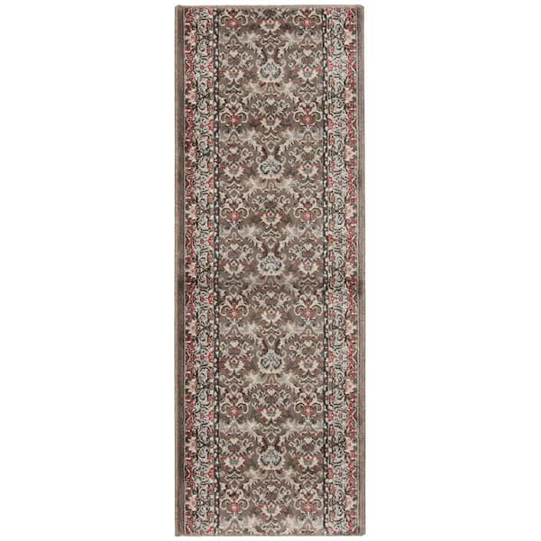 Kurdamir Elegante Tan/Navajo White 26 in. W x 12 in. L Your Choice Length Stair Runner Coverage Area 2.17 sq. ft.