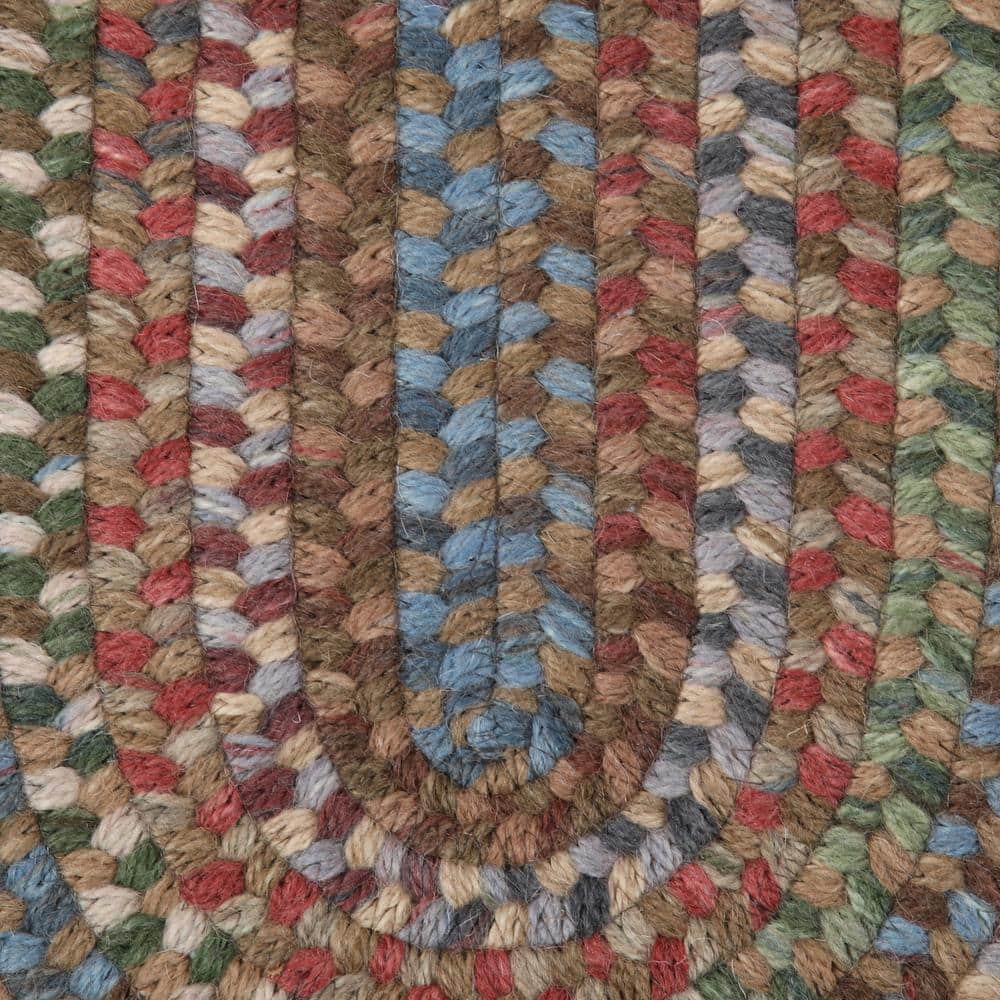 Dusk Blue Wool 2'x4' Reversible Oval Rug