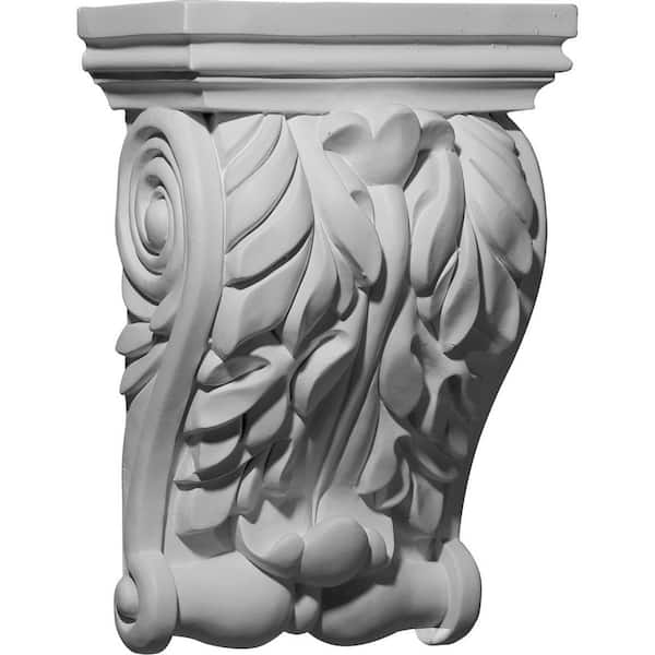Ekena Millwork 7-3/4 in. x 3-7/8 in. x 11 in. Polyurethane Leaf Corbel
