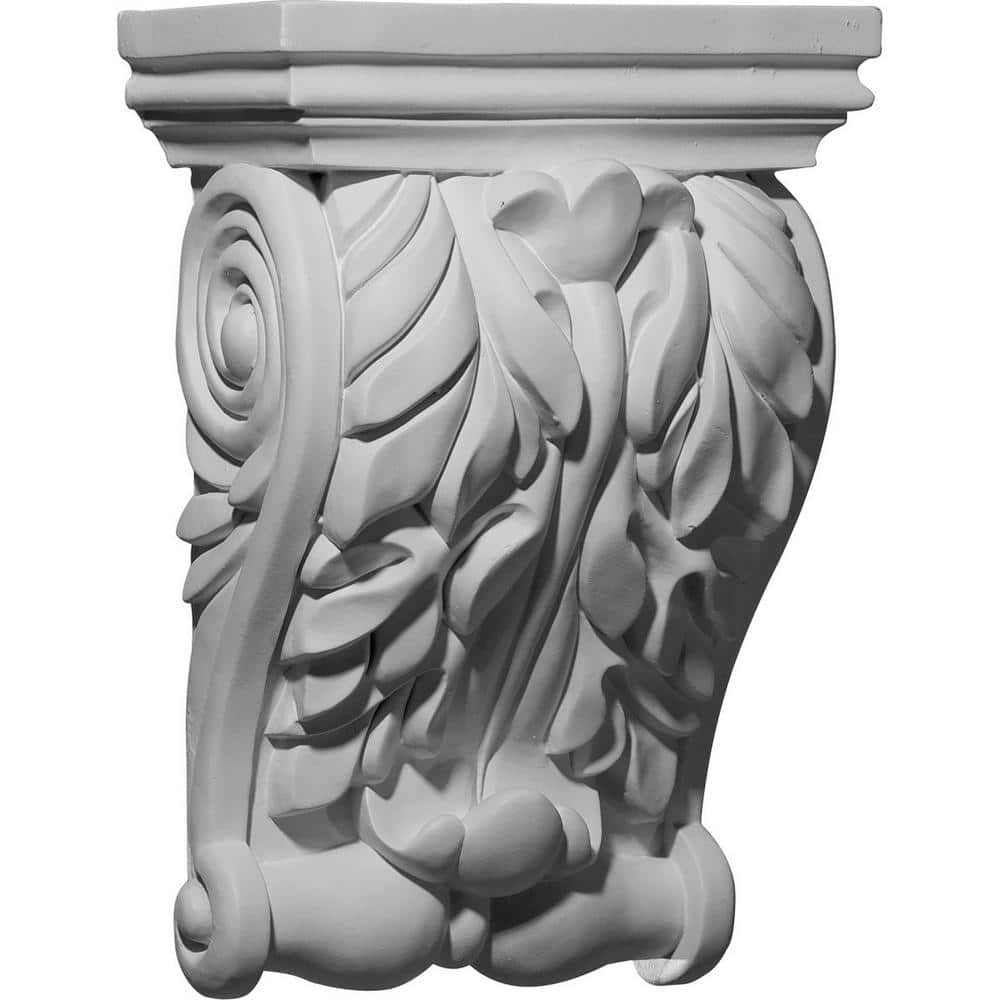 Primed White Urethane Decorative Leaf Corbel