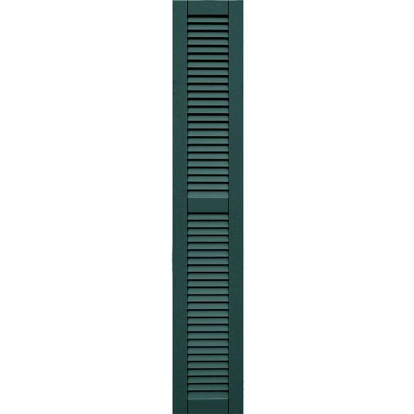 Winworks Wood Composite 12 in. x 70 in. Louvered Shutters Pair #633 Forest Green