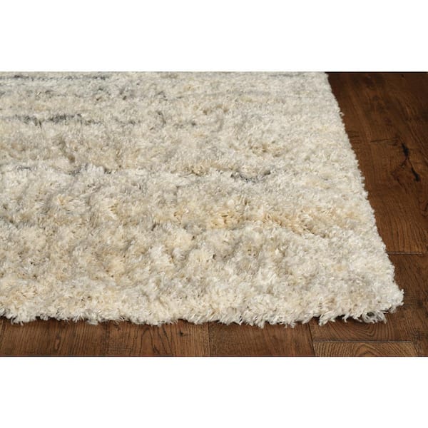 Rune Ivory/Gray 5 ft. x 8 ft. Striped Contemporary Area Rug