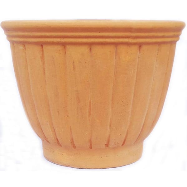 Vigoro 17 in. Terracotta Clay Tall Tulip Vase