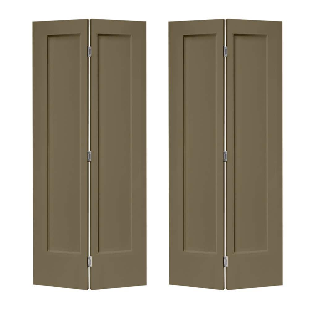 60 in. x 80 in. 1-Panel Shaker Olive Green Painted MDF Composite Bi-Fold Double Closet Door with Hardware Kit price history on PriceWatchPro
