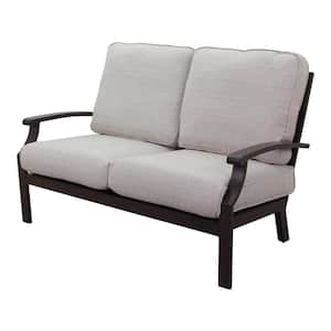 Madison Aluminum Frame Outdoor Loveseat with Powder Coating Perfomatex Fabric Beige Cushions