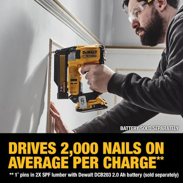 DEWALT - ATOMIC 20V MAX Lithium Ion Cordless 23 Gauge Pin Nailer  Tool Only  and 1 1/2 in. x 23 Gauge Pin Nails  2000 Pieces