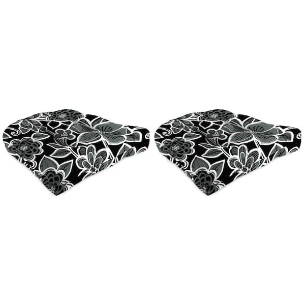 Jordan Manufacturing 19 in. L x 19 in. W x 4 in. T Outdoor Square Wicker Seat Cushion in Halsey Shadow (2-Pack)