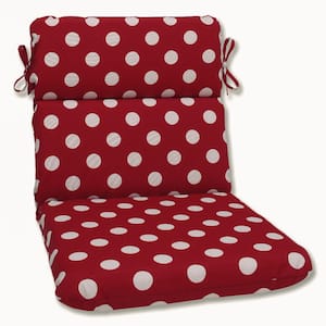Polka Dot Outdoor/Indoor 21 in. W x 3 in. H Deep Seat, 1-Piece Chair Cushion with Round Corners in Red/White Polka Dot