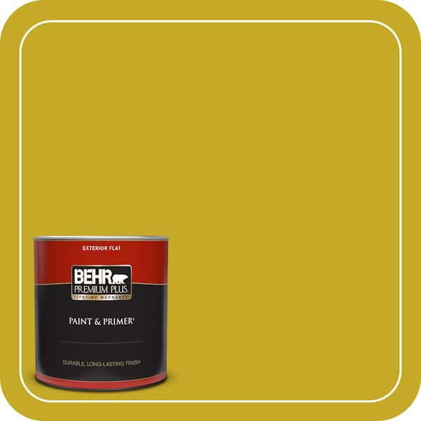 BEHR PREMIUM PLUS 1 qt. Home Decorators Collection. #HDC-MD-03 Citronette Flat Exterior Paint & Primer