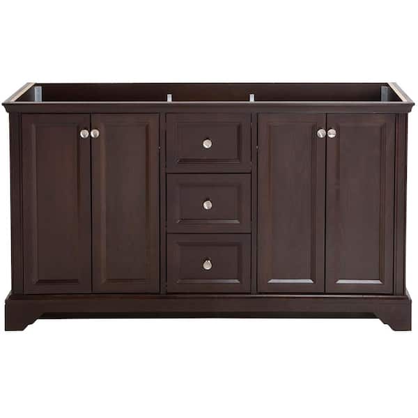 Home Decorators Collection Stratfield 60 in. W x 22 in. D x 34 in. H Bath Vanity Cabinet without Top in Chocolate