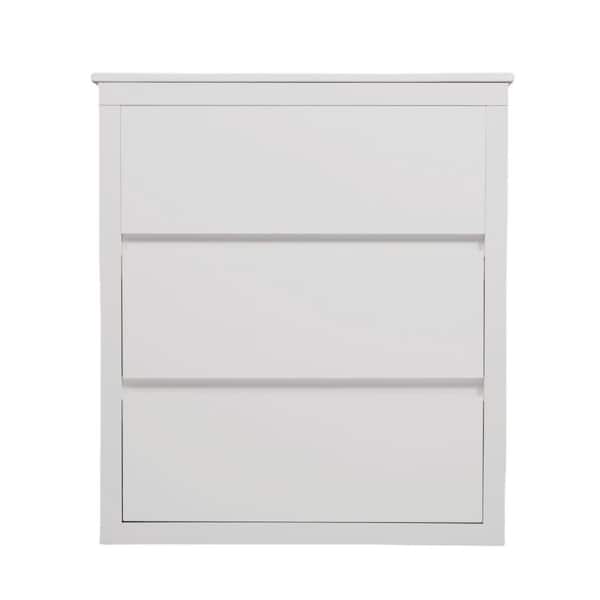 30 in. Freestanding White Bath Vanity with White Ceramic Top Unassembled
