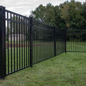2 in. x 2 in. x 6-7/8 ft. Standard-Duty Black Aluminum Fence Corner Post