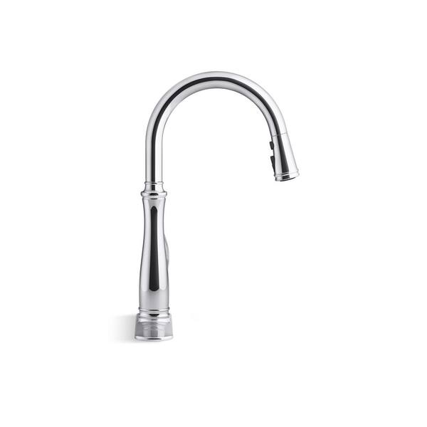 KOHLER Bellera Single Handle Touchless Pull Down Kitchen Faucet in Polished Chrome
