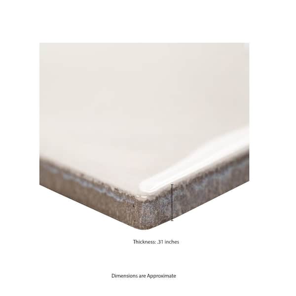 MSI Antique White 3 in. x 6 in. Handcrafted Glossy Ceramic Subway