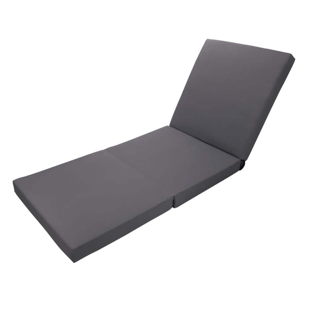 27” W x 76.75” D x 4.00” H Gray Triple Folds Thickened Chaise Lounge Cushion with hook, loop ties price history on PriceWatchPro