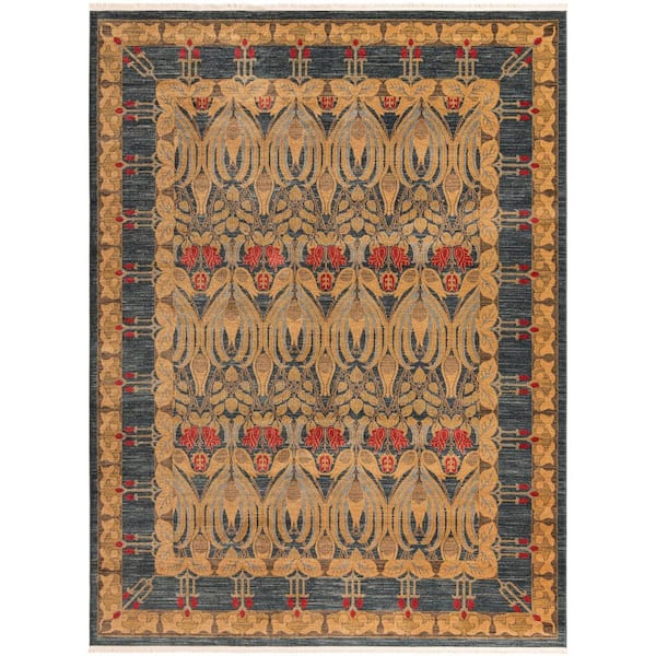 Unique Loom Edinburgh Carnation Blue 9' 0 x 12' 0 Area Rug