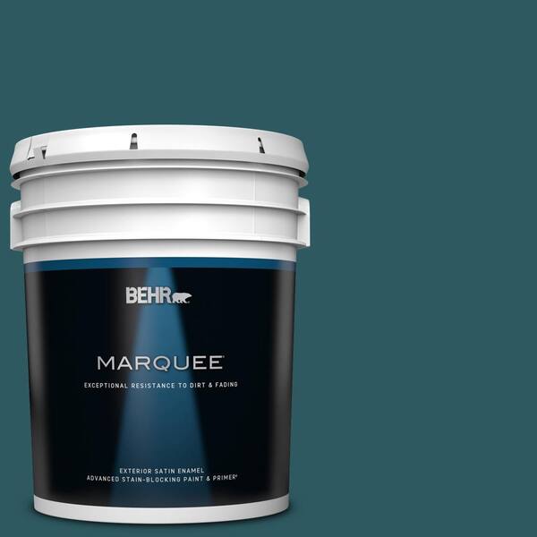 BEHR MARQUEE 5 gal. #QE-47 Petro Blue Satin Enamel Exterior Paint & Primer