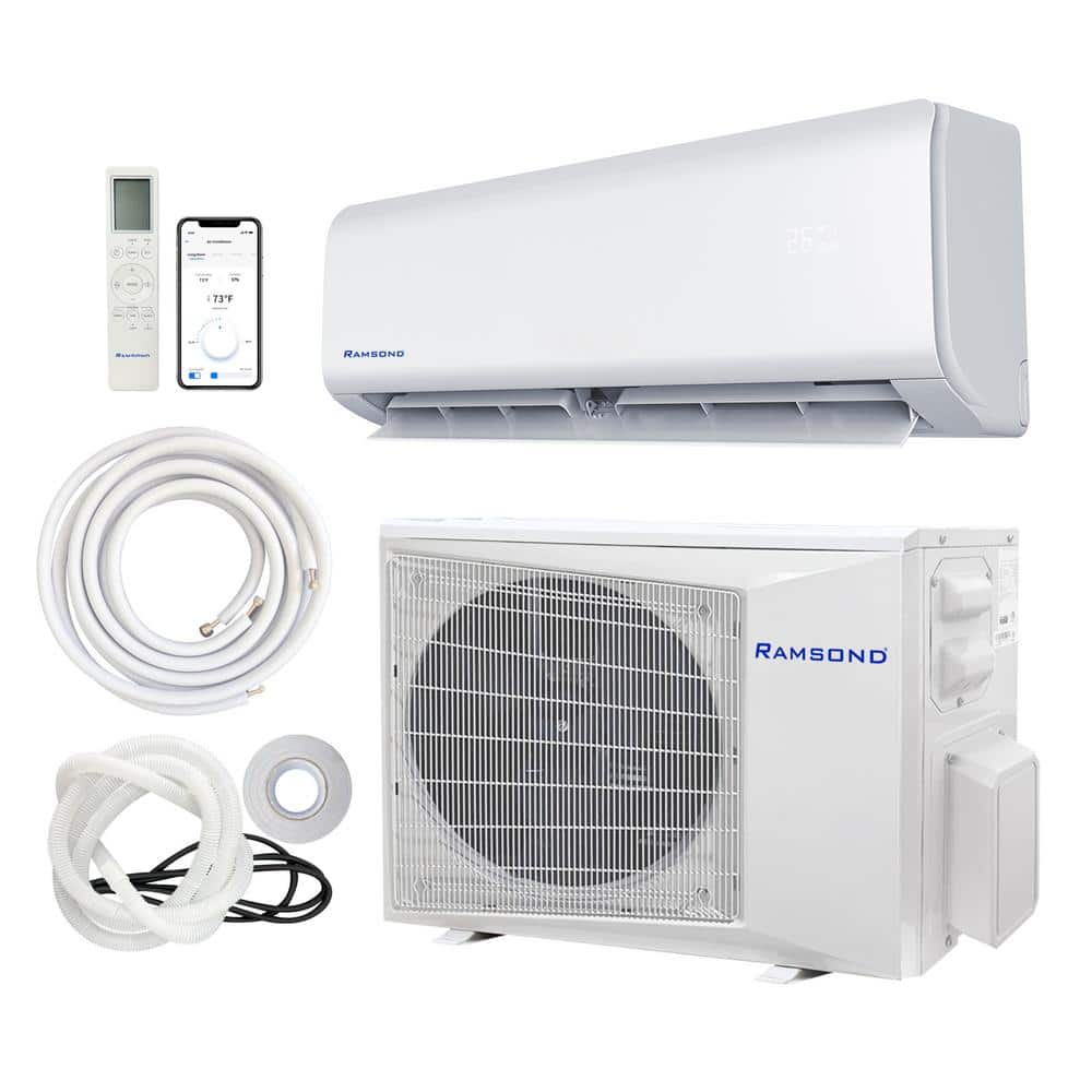 White 24000 BTU Wi-Fi Ductless Mini Split Air Conditioner with Heater and Remote