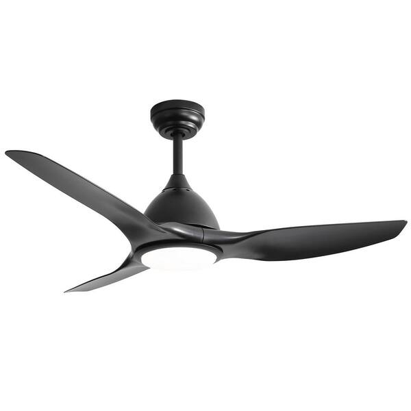 Jushua 52 in.Black Indoor Ceiling Fan with 22W LED Light, 3 ABS Fan