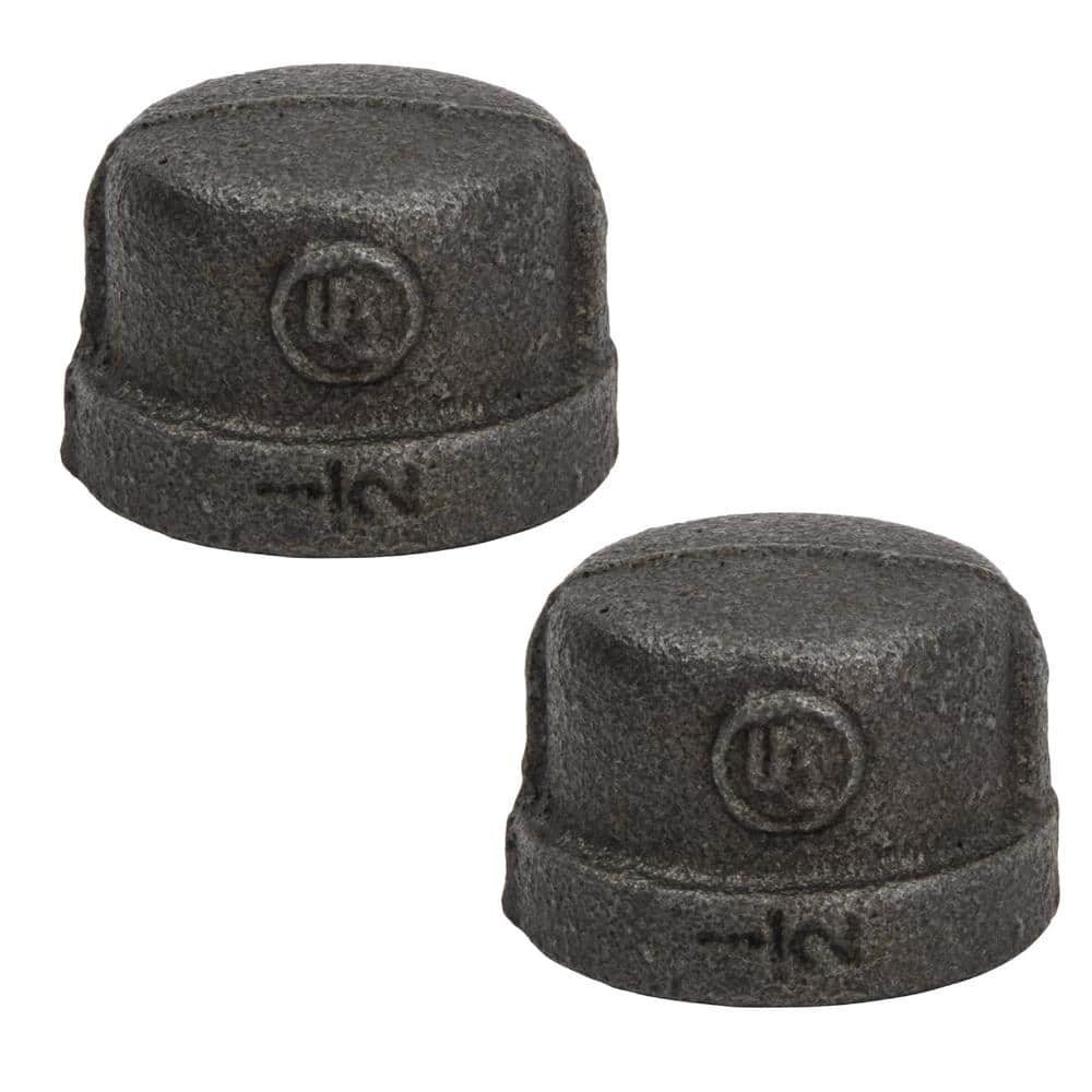 Pipe Decor 1/2 in. Black Iron Cap (2-Pack) price history on PriceWatchPro