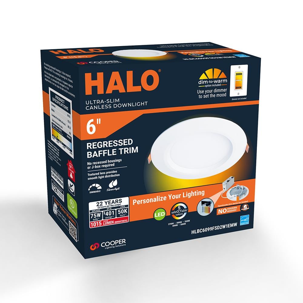 White Aluminum Ultra-Slim Regressed LED Downlight with Dim to Warm