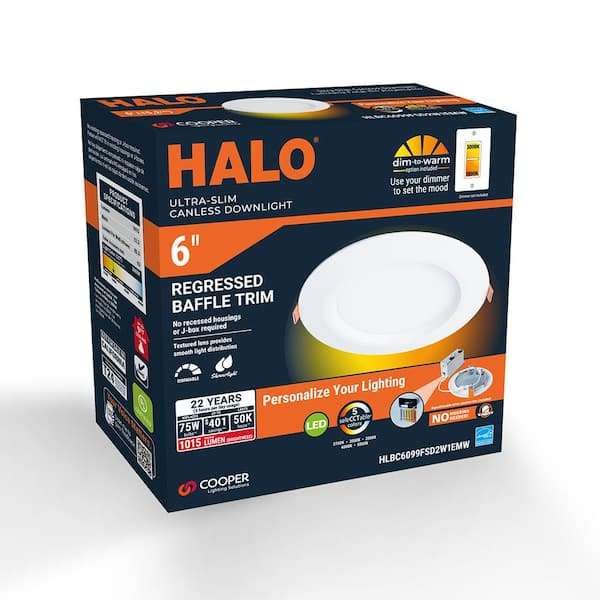 HLBC 6 in. Ultra-Slim Regressed LED Downlight Selectable CCT with D2W Option