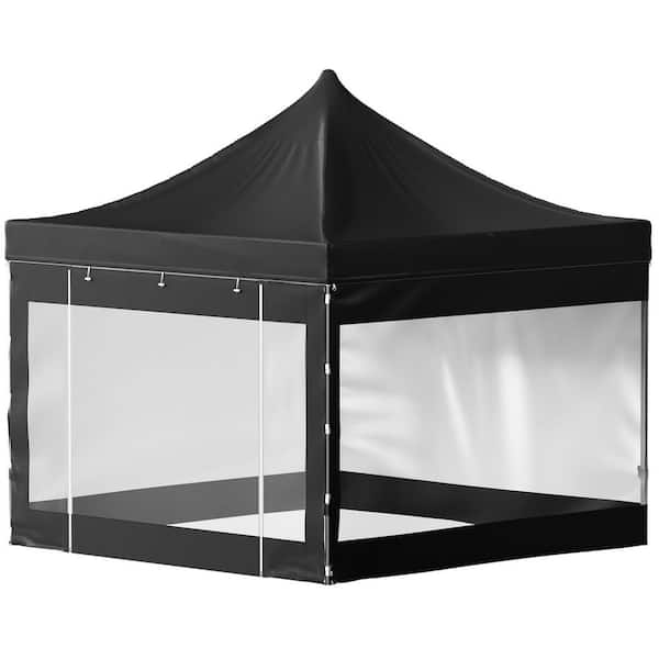 10 ft. x 10 ft. Pop Up Canopy Tent Outdoor Patio Gazebo Tent UV Resistant Waterproof Instant Gazebo Shelter in Black