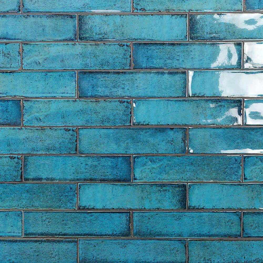 Moze Blue 3 in. x 12 in. Ceramic Subway Wall Tile Sample price history on PriceWatchPro