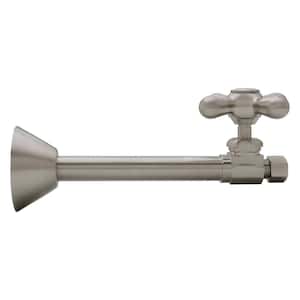 Westbrass D1112X-2-26 Cross Handle Angle Stop Shut-Off Valve – 1/2" Copper Sweat X 3/8" OD Compression Outlet, Polished Chrome (2-Pack)