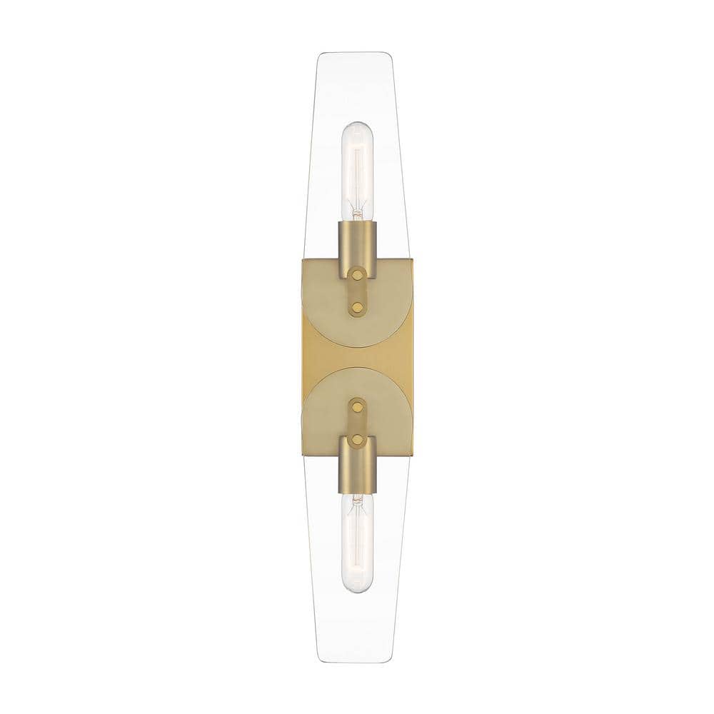 Elegant Brushed Gold 23.75" Outdoor Wall Sconce with Clear Glass
