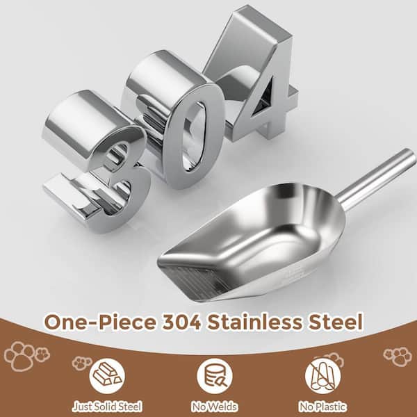 Esepony 1 Cup. Stainless Steel Measuring Cup with Food-Grade 304 and Precision Scale for Measuring Pet Cat and Dog Food