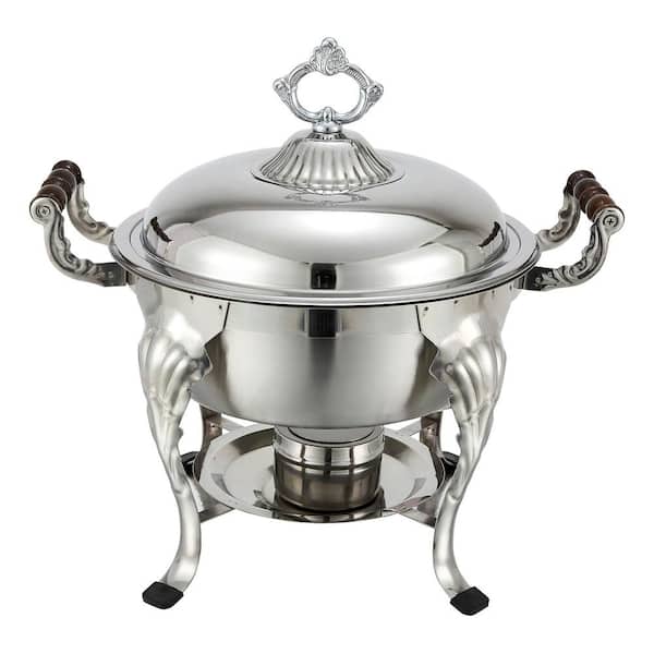 Winco Crown 6 qt. Stainless Steel Round Chafing Dish