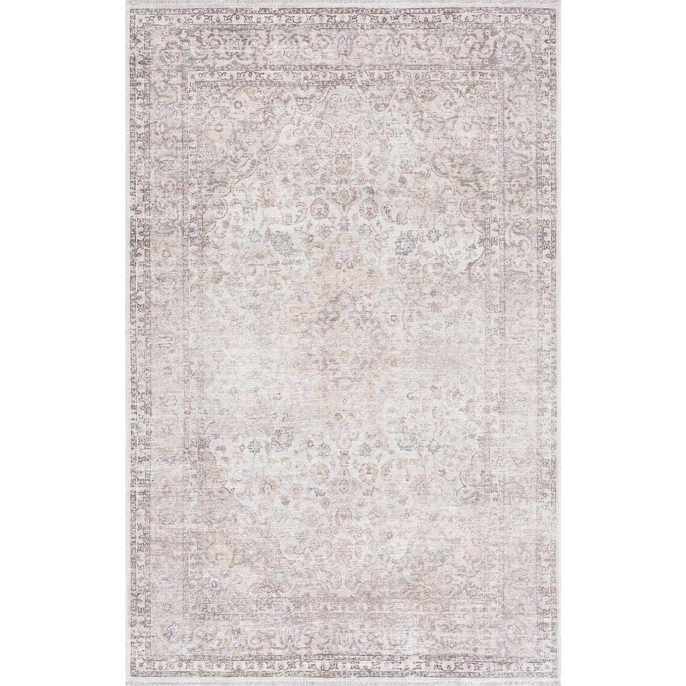 Elysian Fields Blue Oriental Washable Rectangular Rug 7'10"x10'3"