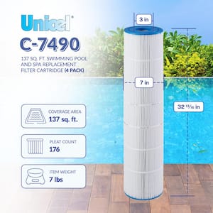 137 sq. ft. Replacement Swimming Pool Filter Cartridge (4 Pack)