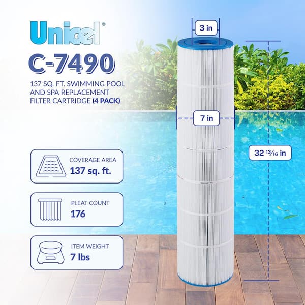 137 sq. ft. Replacement Swimming Pool Filter Cartridge (4 Pack)