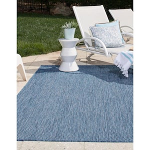 Outdoor Solid Blue 2 ft. x 3 ft. Indoor/Outdoor Area Rug
