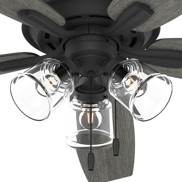 Hunter - Dondra 60 in. Indoor Matte Black Ceiling Fan with Light Kit Included