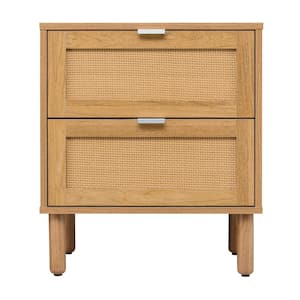 Orre 16 in. Brown 2-Drawer Nightstand (19.7 in L X 15.75 in W X 22.6 in H)