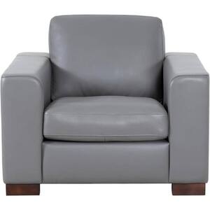 White Oversized Leather Accent Chair