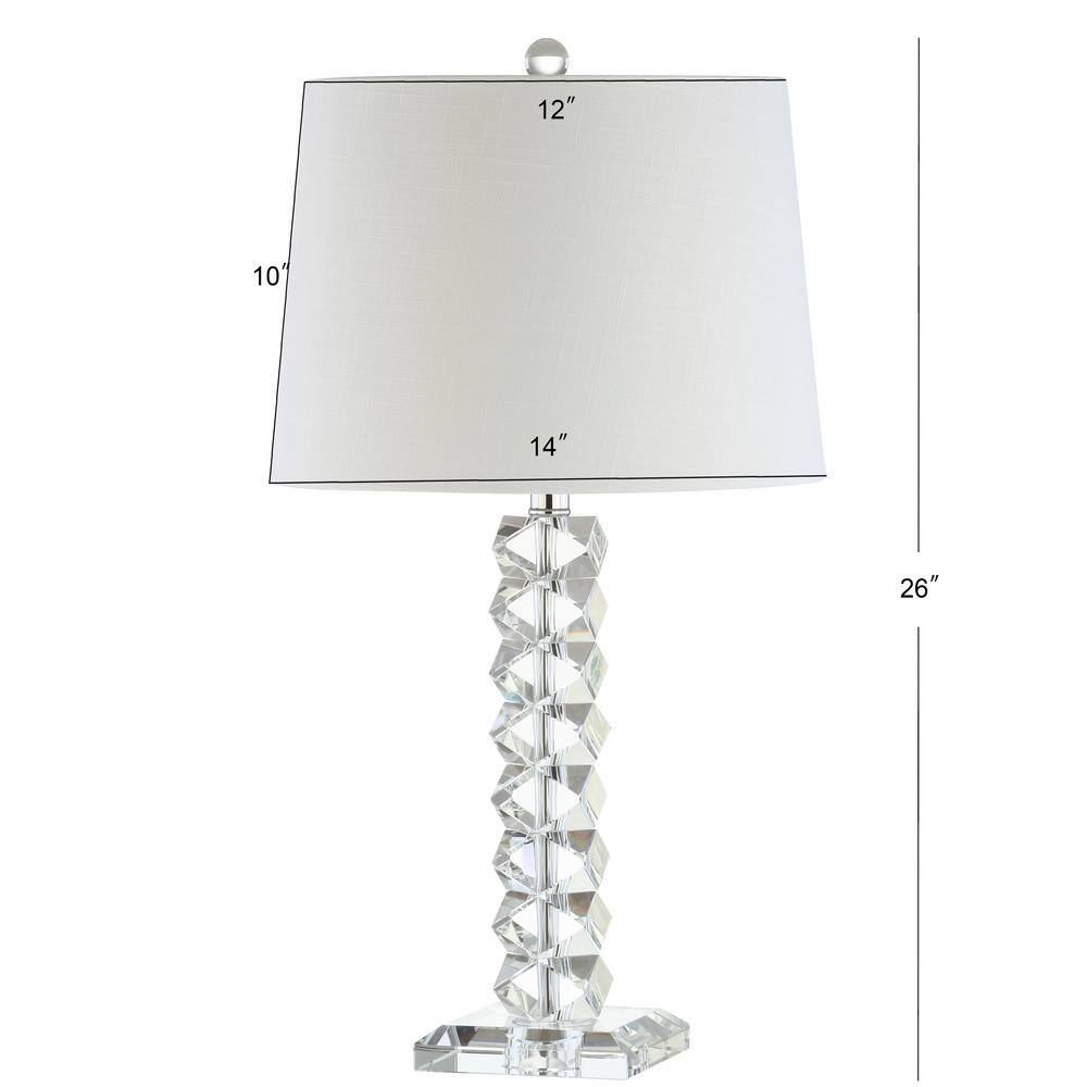 Julia 25.5" Clear Crystal LED Table Lamp with White Shade