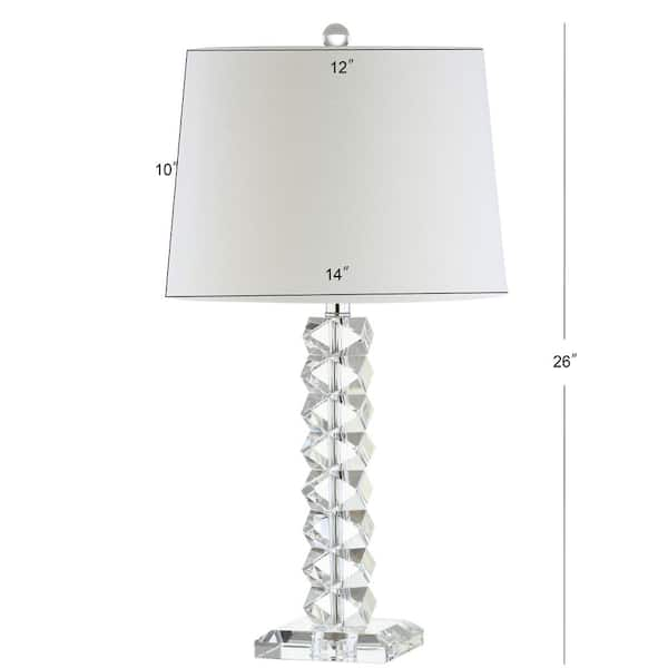 Retozo 26 in. Antique Brass 24 % Lead Crystal Table Lamp