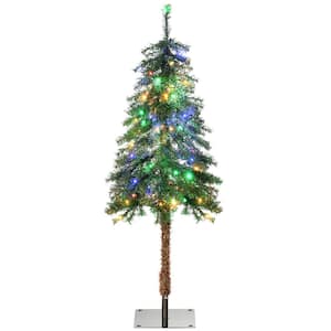 4 ft. Tall Prelit Pencil Artificial Christmas Tree Holiday Décor with 208 Branches