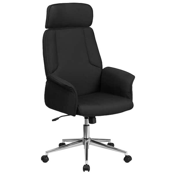 Flash Furniture High Back Black Fabric Executive Swivel Office Chair with Chrome Base