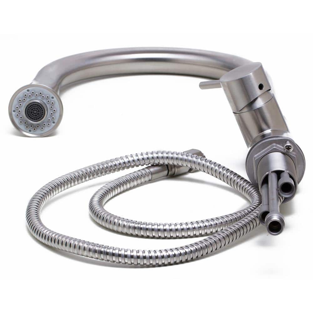 Brushed Stainless Steel Pull Down Kitchen Faucet with Spray