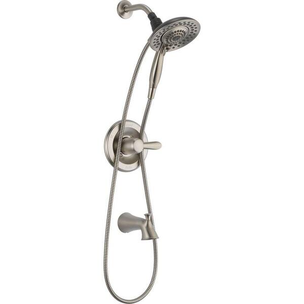 Delta In2ition 5-Spray 2-in-1 Dual Showerhead and Handheld Showerhead in Brushed Nickel