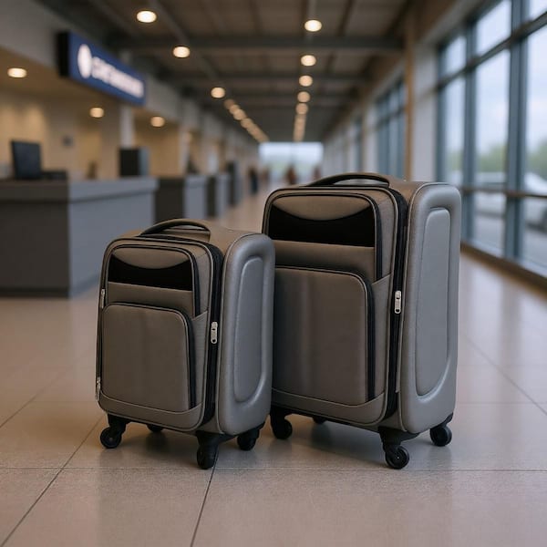LIVACA 2-Piece Gray Waterproof Oxford Fabric Softside Luggage Set