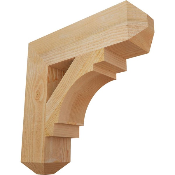 Ekena Millwork 6 in. x 24 in. x 24 in. Douglas Fir Merced Craftsman Rough Sawn Bracket