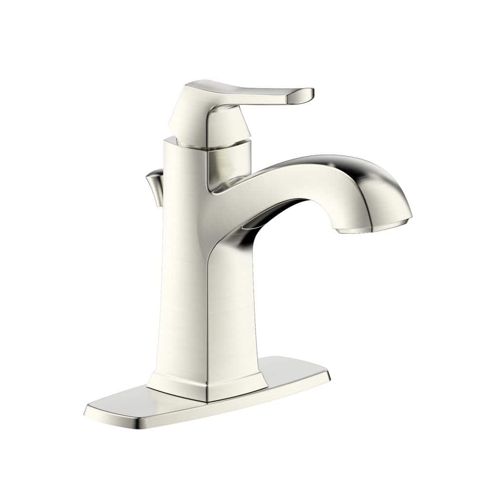 Brushed Nickel Single Handle Centerset Bathroom Faucet